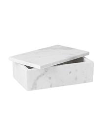 Boîte à bijoux en marbre Venice, Marbre, Blanc, marbré, larg. 20 x haut. 7 cm