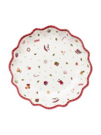 Porzellan-Servierschale Delight, Ø 25 cm, Premium Porzellan, Weiß, Rot, gemustert, Ø 25 x H 4 cm