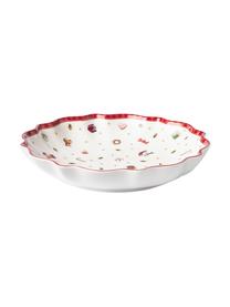 Porzellan-Servierschale Delight, Ø 25 cm, Premium Porzellan, Weiß, Rot, gemustert, Ø 25 x H 4 cm