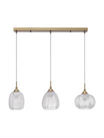 Pendelleuchte Vario aus satiniertem Glas, Lampenschirm: Glas, satiniert, Baldachin: Aluminium, beschichtet, Messingfarben, B 76 x H 24 cm