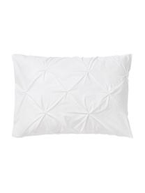 Housse de couette en percale de coton avec piquage façon origami Brody, Gris, larg. 50 x long. 70 cm