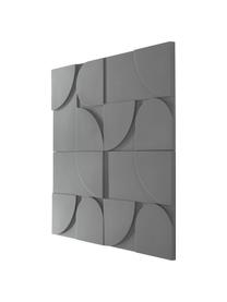 Lot de sculptures murales Massimo, 4 élém., MDF, Gris, larg. 80 x haut. 80 cm
