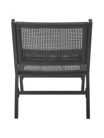 Fotel ogrodowy o wyglądzie drewna Palina, Stelaż: metal malowany proszkowo, Czarny, S 57 x G 78 cm