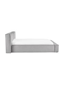 Cama tapizada Lennon, Tapizado: 100% poliéster Alta resis, Estructura: madera de pino maciza con, Patas: madera con certificado FS, Tejido gris claro, An 180 x L 200 cm