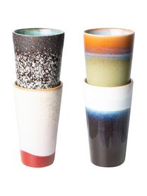 Set 4 tazze fatte a mano 70's, Gres, Multicolore, Ø 8 x Alt. 13 cm, 280 ml