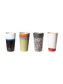 Set 4 tazze fatte a mano 70's, Gres, Multicolore, Ø 8 x Alt. 13 cm, 280 ml