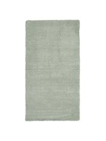 Pluizig hoogpolig vloerkleed Leighton in mintgroen, Bovenzijde: microvezels (100% polyest, Onderzijde: 70% polyester, 30% katoen, Mintgroen, B 160 x L 230 cm (maat M)