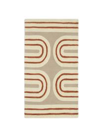 Tapis en laine tufté main Arne, Beige, terracotta, blanc crème, larg. 80 x long. 150 cm (taille XS)