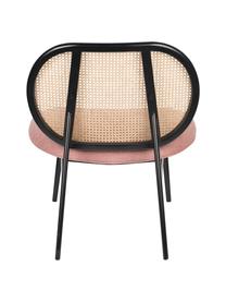 Loungefauteuil Spike met Weens vlechtwerk, Bekleding: polyester 100.000 cyclito, Poten: gepoedercoat metaal, Beige, roze, B 79 x D 70 cm