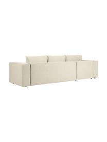 Sofa rozkładana z miejscem do przechowywania Noah, Tapicerka: poliester Dzięki tkaninie, Nogi: tworzywo sztuczne, Beżowa tkanina, S 343 x G 180 cm, lewostronna