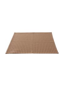 Geruite katoenen servetten Rylie, 4 stuks, 100% katoen, BCI-gecertificeerd, Bruintinten, B 45 x L 45 cm