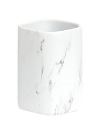 Kubek na szczoteczki z ceramiki Marble, Ceramika, Biały, marmurowy, S 8 x W 11 cm