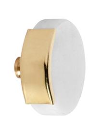 Marmor-Wandhaken Circle, 6 Stück, Front: Marmor, Weiß, marmoriert, Goldfarben, Ø 4 x T 3 cm