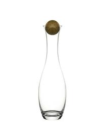 Mondgeblazen karaf Eden met houten dop, 1 L, Mondgeblazen glas, hout, Transparent, eikenhoutkleurig, H 35 cm, 1 L