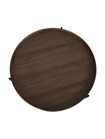 Tavolino rotondo da salotto in legno Renee, Ripiani: pannello di fibra a media, Struttura: metallo verniciato a polv, Legno di noce, Ø 69 cm