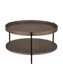 Tavolino rotondo da salotto in legno Renee, Ripiani: pannello di fibra a media, Struttura: metallo verniciato a polv, Legno di noce, Ø 69 cm