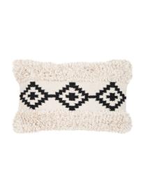 Funda de cojín Taima, 100% algodón, Blanco crema, negro, An 30 x L 50