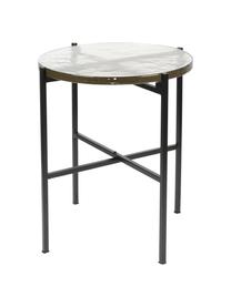 Runder Beistelltisch Vidrio mit Glasplatte, Tischplatte: Glas, Gestell: Metall, beschichtet, Schwarz, Ø 40 x H 45 cm