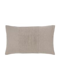 Funda de cojín de lino texturizada Dalia, 51% lino, 49% algodón, Gris pardo, An 30 x L 50 cm