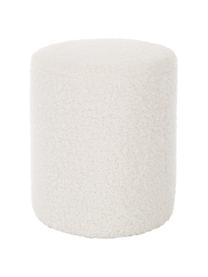 Pouf en tissu peluche Daisy, Peluche blanc crème, Ø 38 x haut. 45 cm