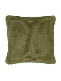 Federa arredo a maglia in cotone organico verde Adalyn, 100% cotone organico, certificato GOTS, Verde, Larg. 40 x Lung. 40 cm