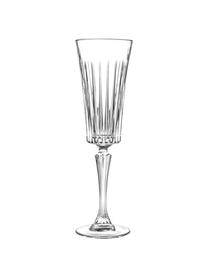 Kristall-Sektgläser Timeless mit Rillenrelief, 6 Stück, Luxion-Kristallglas, Transparent, Ø 7 x H 24 cm, 210 ml