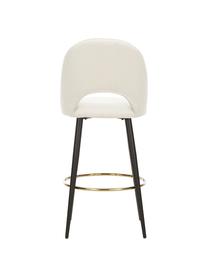 Chaise de bar en velours Rachel, Velours blanc crème, larg. 48 x haut. 110 cm