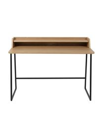 Schreibtisch Giorgio aus Holz und Metall, Gestell: Metall, pulverbeschichtet, Holz, Schwarz, B 120 x T 60 cm