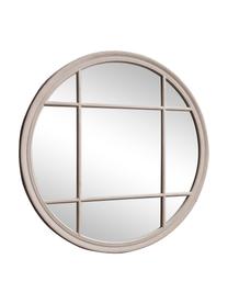 Espejo de pared redondo de madera Eccleston, Espejo: cristal, Greige, Ø 100 cm x F 4 cm