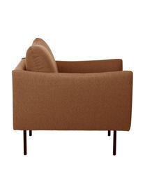 Poltrona con gambe in metallo Moby, Rivestimento: poliestere Il rivestiment, Struttura: legno di pino massiccio, , Gambe: metallo verniciato a polv, Tessuto color torrone, Larg. 90 x Prof. 90 cm