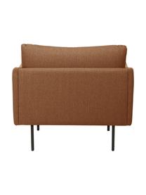Poltrona con gambe in metallo Moby, Rivestimento: poliestere Il rivestiment, Struttura: legno di pino massiccio, , Gambe: metallo verniciato a polv, Tessuto color torrone, Larg. 90 x Prof. 90 cm