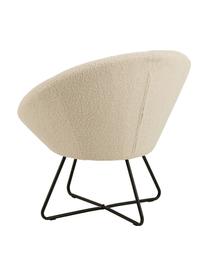 Plyšové koktejlové křeslo s kovovými nohami Center, Béžová, Š 82 cm, H 71 cm