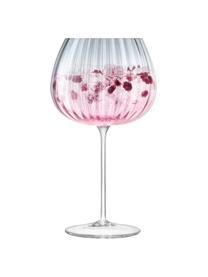 Handgemaakte wijnglazen Dusk met kleurverloop, 2 stuks, Glas, Roze, grijs, Ø 10 x H 20 cm, 650 ml