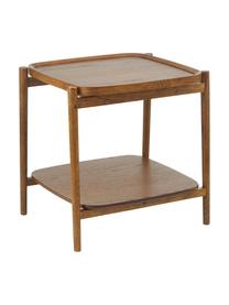 Tavolino in legno di quercia tinto scuro Libby, Struttura: legno massiccio di querci, Legno di quercia tinto scuro, Larg. 49 x Alt. 50 cm