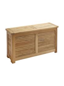 Wąska skrzynia do przechowywania z drewna Storage, Korpus: drewno tekowe, piaskowane, Rama: drewno tekowe Front: lustrzany, S 90 x W 48 cm