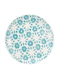 Service de table porcelaine imprimé Bodrum, Porcelaine, Turquoise, blanc, Lot de différentes tailles