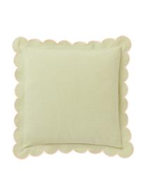 Katoenen kussenhoes Atina met golvende bies en overlockranden, 100% katoen, BCI-gecertificeerd

Het in dit product gebruikte materiaal is getest op schadelijke stoffen en gecertificeerd volgens STANDARD 100 door OEKO-TEX®, 4265CIT, CITEVE., Saliegroen, B 45 x L 45 cm