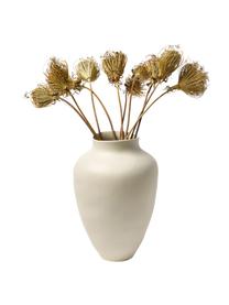 Handgefertigte Vase Latona, Steingut, Cremeweiß, matt, Ø 27 x H 41 cm