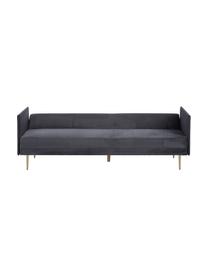 Sofa rozkładana z aksamitu Lauren, Tapicerka: aksamit (poliester) Dzięk, Nogi: metal lakierowany, Aksamitny szary, S 206 x W 87 cm