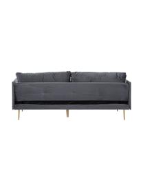Sofa rozkładana z aksamitu Lauren, Tapicerka: aksamit (poliester) Dzięk, Nogi: metal lakierowany, Aksamitny szary, S 206 x W 87 cm