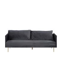 Sofa rozkładana z aksamitu Lauren, Tapicerka: aksamit (poliester) Dzięk, Nogi: metal lakierowany, Aksamitny szary, S 206 x W 87 cm