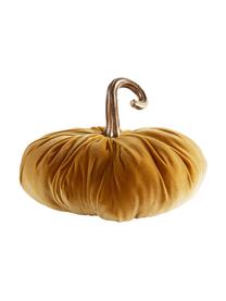 Citrouille décorative au toucher velouté Pumpis, 15 % polyrésine, 35 % acrylique, 25 % polyester, 25 % sable de quartz, Jaune moutarde, Ø 24 x haut. 22 cm