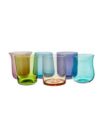 Vasos de colores de vidrio soplado artesanalmente Desiguale, 6 uds., Vidrio soplado artesanalmente, Multicolor, Ø 8 x Al 10 cm, 200 ml