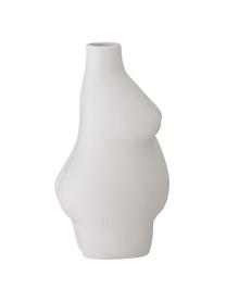 Vase Elora aus Steingut, Steingut, Weiß, 10 x 18 cm