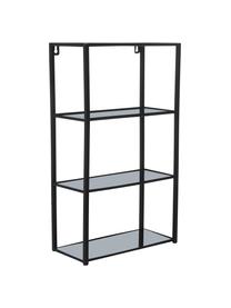 Étagère murale en métal Tank, Métal, revêtement par poudre, Noir, larg. 37 x haut. 61 cm