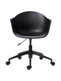 Schreibtischstuhl Claire, Sitzfläche: 65 % Polypropylen, 35 % G, Beine: Metall, pulverbeschichtet, Rollen: Kunststoff, Schwarz, B 66 x T 60 cm