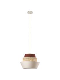 Hanglamp Klea van Weens vlechtwerk, Lampenkap: bamboe, textiel, Baldakijn: gepoedercoat metaal, Lichtbeige,bruin, Ø 41 x H 30 cm
