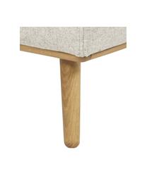 Hocker Archie mit Wollbezug und Holz-Füßen, Bezug: 100% Wolle, Gestell: Kiefernholz, FSC-zertifiz, Beine: Massives Eichenholz, FSC-, Webstoff Beige, B 87 x H 45 cm