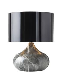 Tischlampe Mamo in Marmor-Optik, Lampenschirm: Kunststoff, Schwarz, Grau, Marmoroptik, Ø 31 x H 38 cm