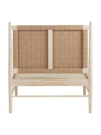 Holzbett Köpenhamn mit Kopfteil aus Jutegeflecht, Gestell: Kiefernholz mit Eschenhol, Füße: Eschenholz, Eschenholz, Beige, B 160 x L 200 cm